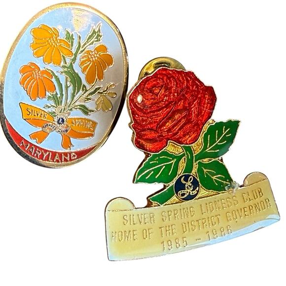 Lions Club Lioness Pins Lot Of 10 Rose State Of Maryland Pin Brooch Lapel Pins - Picture 10 of 15